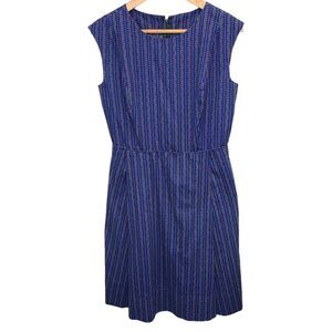 Womens Blue Mini Floral Farm Wear Scoop Neck Dress